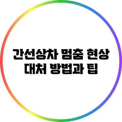 간선상차 멈춤 현상 대처 방법과 팁