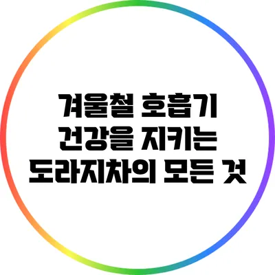 겨울철 호흡기 건강을 지키는 도라지차의 모든 것