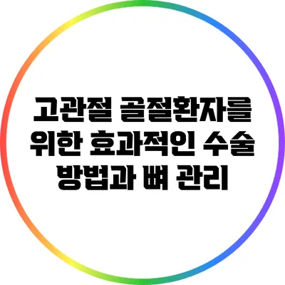 고관절 골절환자를 위한 효과적인 수술 방법과 뼈 관리
