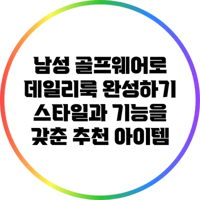 남성 골프웨어로 데일리룩 완성하기: 스타일과 기능을 갖춘 추천 아이템