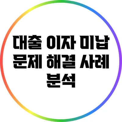 대출 이자 미납 문제 해결 사례 분석