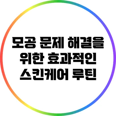 모공 문제 해결을 위한 효과적인 스킨케어 루틴