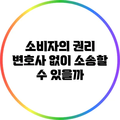 소비자의 권리: 변호사 없이 소송할 수 있을까?