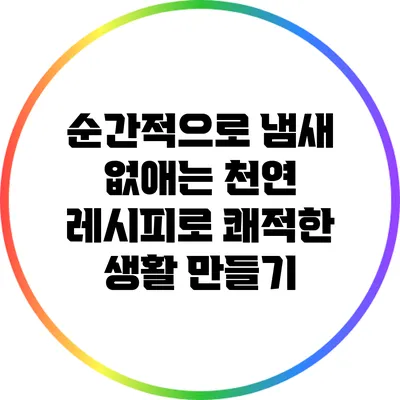 순간적으로 냄새 없애는 천연 레시피로 쾌적한 생활 만들기