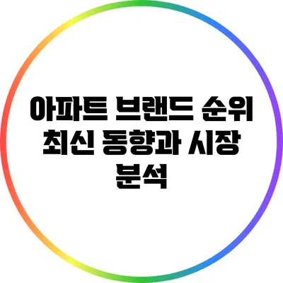 아파트 브랜드 순위: 최신 동향과 시장 분석