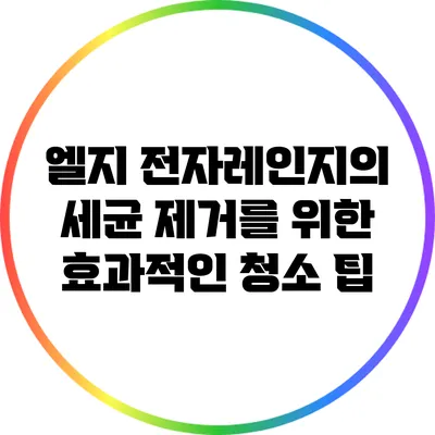엘지 전자레인지의 세균 제거를 위한 효과적인 청소 팁
