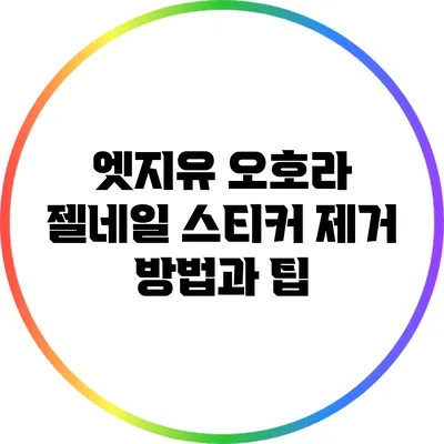 엣지유 오호라 젤네일 스티커 제거 방법과 팁