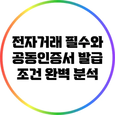 전자거래 필수와 공동인증서 발급 조건 완벽 분석