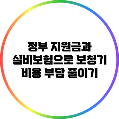 정부 지원금과 실비보험으로 보청기 비용 부담 줄이기