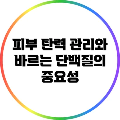 피부 탄력 관리와 바르는 단백질의 중요성