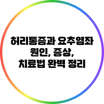 허리통증과 요추염좌: 원인, 증상, 치료법 완벽 정리