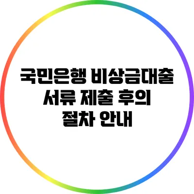 국민은행 비상금대출 서류 제출 후의 절차 안내