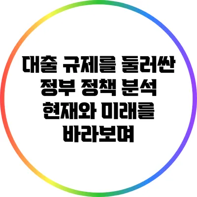 대출 규제를 둘러싼 정부 정책 분석: 현재와 미래를 바라보며