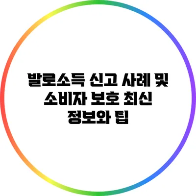 발로소득 신고 사례 및 소비자 보호: 최신 정보와 팁