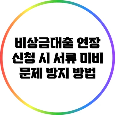 비상금대출 연장 신청 시 서류 미비 문제 방지 방법