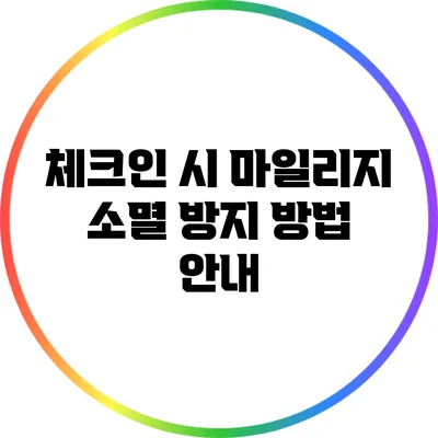 체크인 시 마일리지 소멸 방지 방법 안내